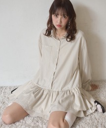 Nadana（ナダナ）の「ストライプティアードミニワンピース（ワンピース）」