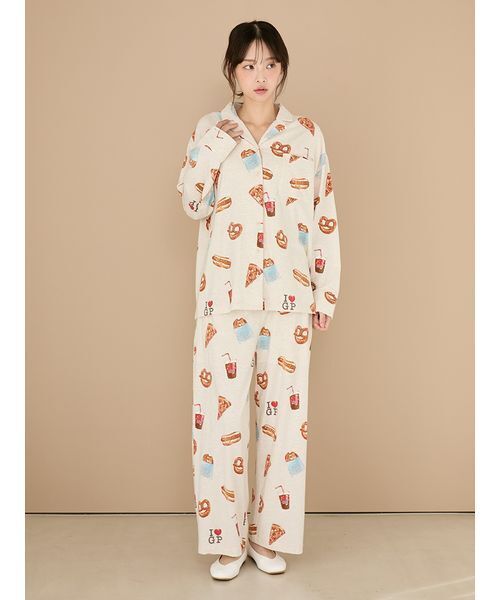 NYブランチ柄ロングパンツ(ルームウェア/パジャマ)|gelato pique NYブランチ柄ロングパンツ(ルームウェア/パジャマ)|gelato pique