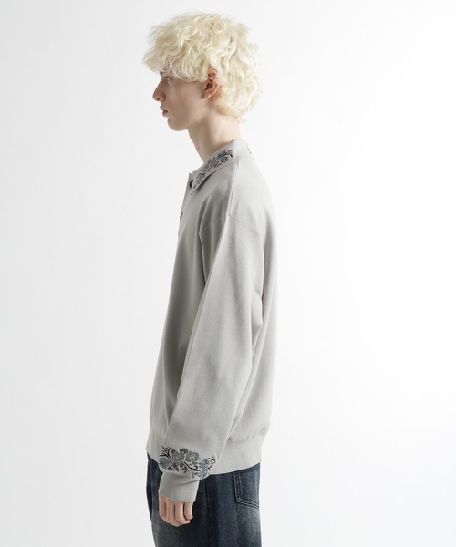 HARE（ハレ）の「シシュウニットポロ(HARE)（ポロシャツ・メンズ・ブルー/ライトグレー/ブラック・FREE）」の12枚目の写真