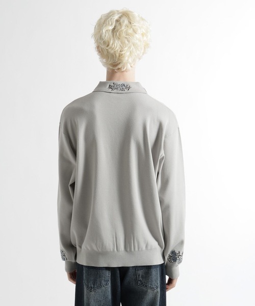 HARE（ハレ）の「シシュウニットポロ(HARE)（ポロシャツ・メンズ・ブルー/ライトグレー/ブラック・FREE）」の13枚目の写真