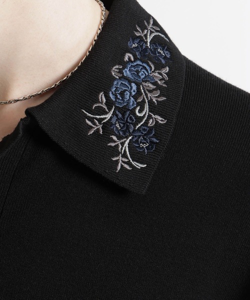 HARE（ハレ）の「シシュウニットポロ(HARE)（ポロシャツ・メンズ・ブルー/ライトグレー/ブラック・FREE）」の18枚目の写真