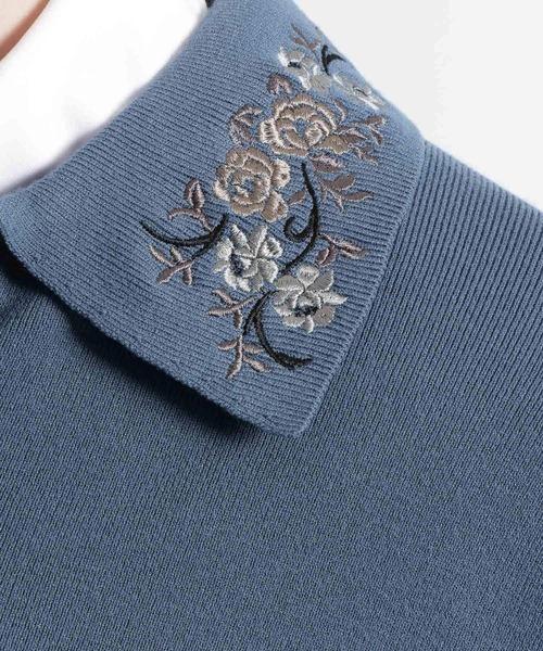 HARE（ハレ）の「シシュウニットポロ(HARE)（ポロシャツ・メンズ・ブルー/ライトグレー/ブラック・FREE）」の20枚目の写真