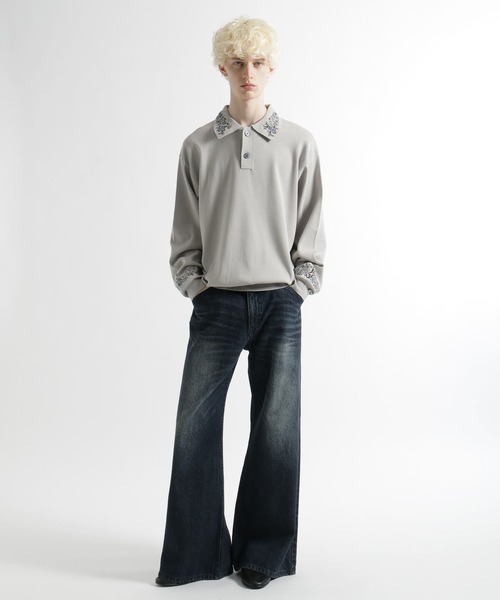 HARE（ハレ）の「シシュウニットポロ(HARE)（ポロシャツ・メンズ・ブルー/ライトグレー/ブラック・FREE）」の22枚目の写真