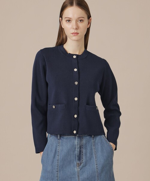 MACKINTOSH LONDON（マッキントッシュ ロンドン）の「フルニードルニットカーディガン（カーディガン/ボレロ・レディース・チャコールグレー/ダークネイビー/ネイビー・40/38）」の2枚目の写真