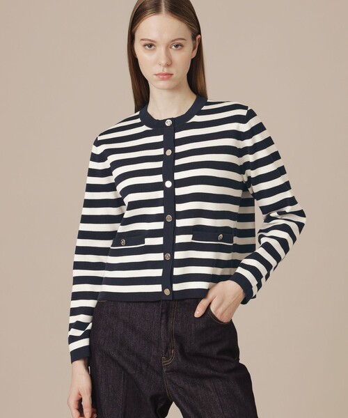 MACKINTOSH LONDON（マッキントッシュ ロンドン）の「フルニードルニットカーディガン（カーディガン/ボレロ・レディース・チャコールグレー/ダークネイビー/ネイビー・40/38）」の3枚目の写真