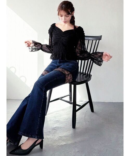 RESEXXY（リゼクシー）の「レースドッキングデニムパンツ（デニムパンツ・レディース・グレー/インディゴブルー・SMALL/MEDIUM）」の11枚目の写真