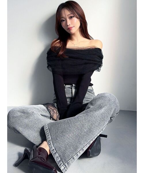 RESEXXY（リゼクシー）の「レースドッキングデニムパンツ（デニムパンツ・レディース・グレー/インディゴブルー・SMALL/MEDIUM）」の12枚目の写真