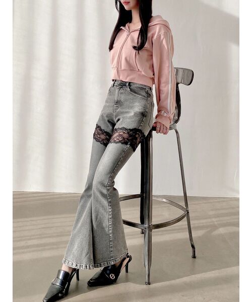 RESEXXY（リゼクシー）の「レースドッキングデニムパンツ（デニムパンツ・レディース・グレー/インディゴブルー・SMALL/MEDIUM）」の14枚目の写真