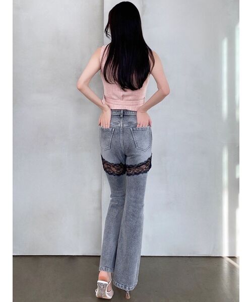 RESEXXY（リゼクシー）の「レースドッキングデニムパンツ（デニムパンツ・レディース・グレー/インディゴブルー・SMALL/MEDIUM）」の5枚目の写真