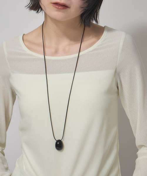 leimn(レイムン)の「カップ付きシアートップス(Tシャツ/カットソー・レディース・ブラック/オフホワイト・FREE)」の5枚目の写真