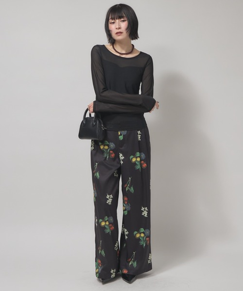 leimn(レイムン)の「カップ付きシアートップス(Tシャツ/カットソー・レディース・ブラック/オフホワイト・FREE)」の16枚目の写真