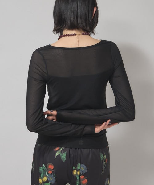 leimn(レイムン)の「カップ付きシアートップス(Tシャツ/カットソー・レディース・ブラック/オフホワイト・FREE)」の13枚目の写真