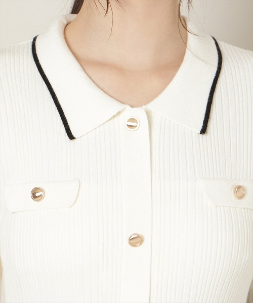 WILLSELECTION（ウィルセレクション）の「フロントボタンリボンタイニットワンピース（ワンピース・レディース・ピンク/ネイビー/ブルー/オフホワイト・FREE）」の22枚目の写真