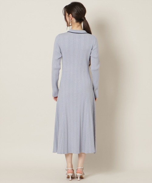 WILLSELECTION（ウィルセレクション）の「フロントボタンリボンタイニットワンピース（ワンピース・レディース・ピンク/ネイビー/ブルー/オフホワイト・FREE）」の5枚目の写真