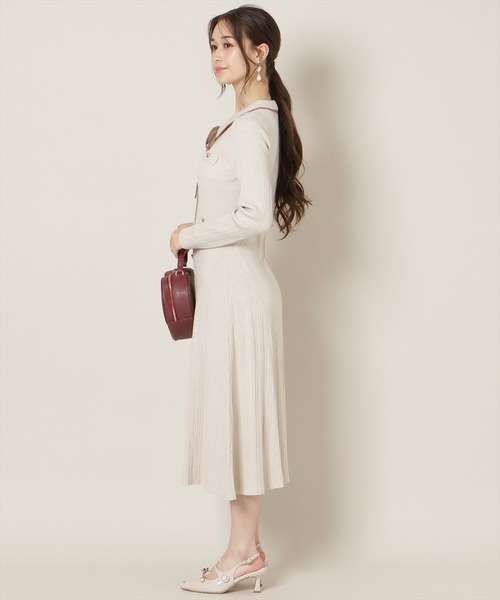 WILLSELECTION（ウィルセレクション）の「フロントボタンリボンタイニットワンピース（ワンピース・レディース・ピンク/ネイビー/ブルー/オフホワイト・FREE）」の11枚目の写真