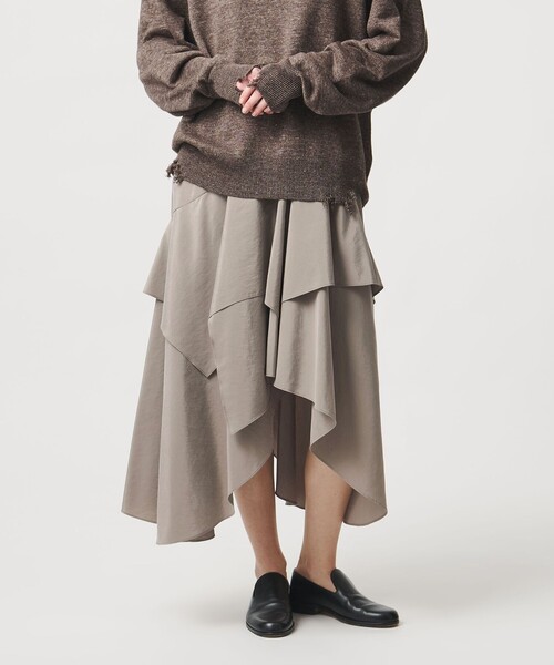 LOEFF（ロエフ）の「＜LOEFF＞ハンマーシャーク スカート（スカート・レディース・モカ/ネイビー・0/1）」の3枚目の写真