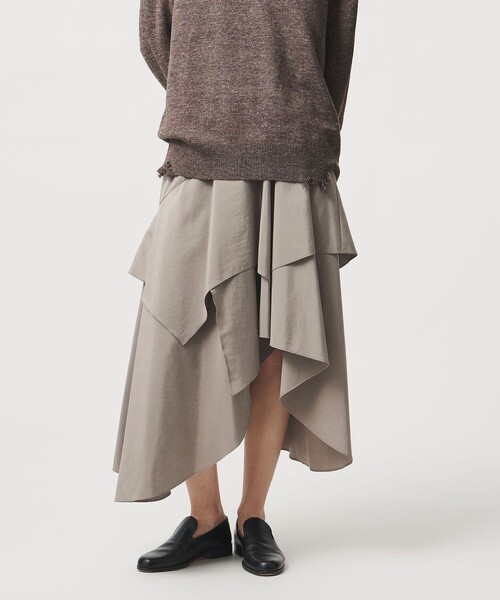 LOEFF（ロエフ）の「＜LOEFF＞ハンマーシャーク スカート（スカート・レディース・モカ/ネイビー・0/1）」の4枚目の写真