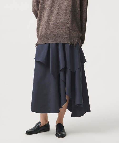 LOEFF（ロエフ）の「＜LOEFF＞ハンマーシャーク スカート（スカート・レディース・モカ/ネイビー・0/1）」の6枚目の写真