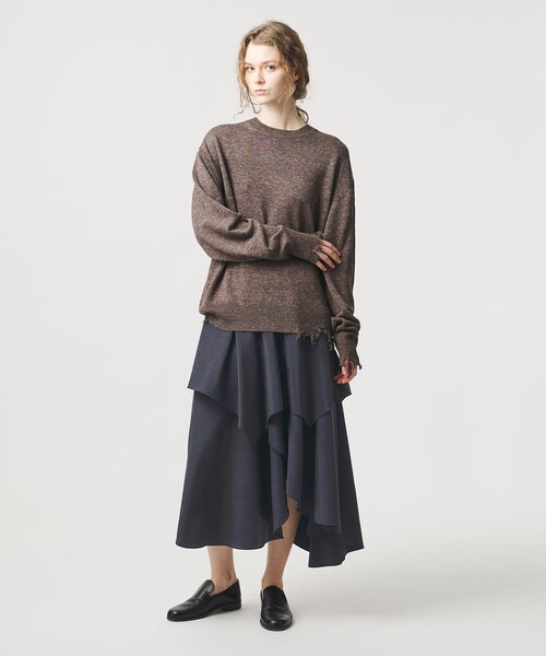LOEFF（ロエフ）の「＜LOEFF＞ハンマーシャーク スカート（スカート・レディース・モカ/ネイビー・0/1）」の9枚目の写真