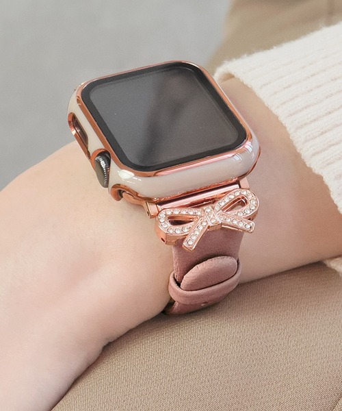 Urban Coral(アーバンコーラル)の「Apple Watch Band / アップルウォッチ ジルコニアリボンチャームバンド / Urban Coral(デジタル腕時計・レディース・ホワイト系その他2/ブラック系その他2/ピンク系その他/ベージュ系その他/グレー系その他2/ピンク系その他2・40mm)」の5枚目の写真