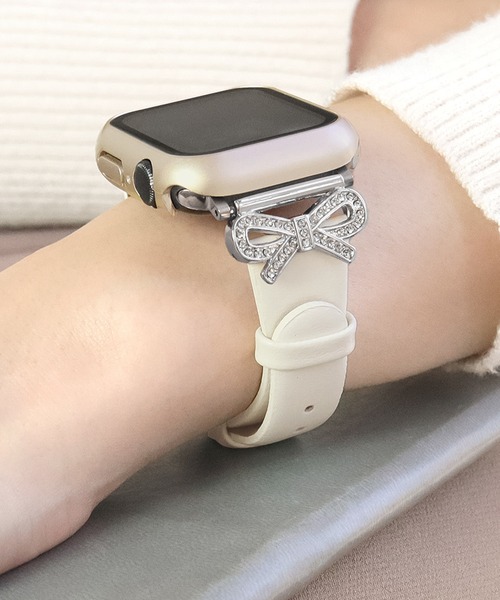 Apple Watch Band / アップルウォッチ ジルコニアリボンチャームバンド