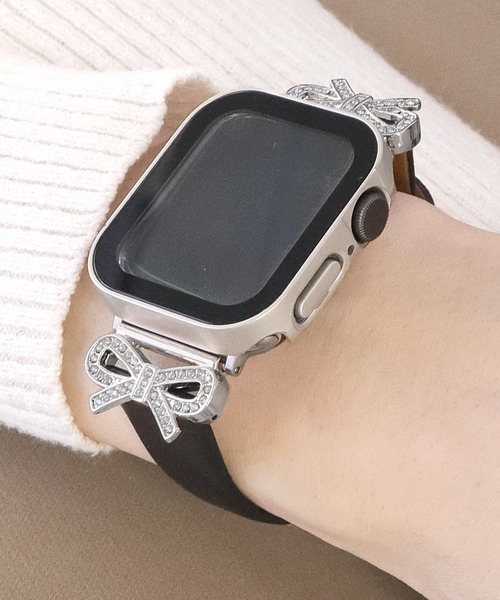 Apple Watch Band / アップルウォッチ ジルコニアリボンチャームバンド