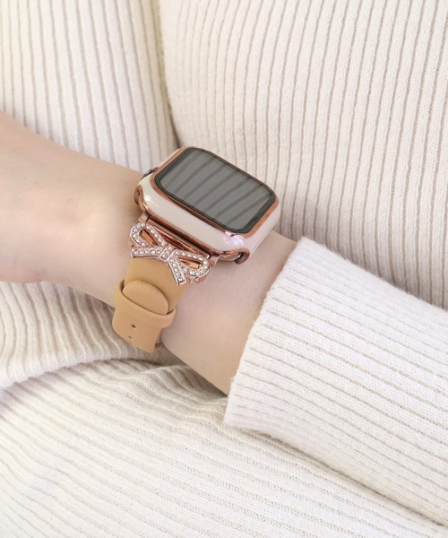 Urban Coral(アーバンコーラル)の「Apple Watch Band / アップルウォッチ ジルコニアリボンチャームバンド / Urban Coral(デジタル腕時計・レディース・ホワイト系その他2/ブラック系その他2/ピンク系その他/ベージュ系その他/グレー系その他2/ピンク系その他2・40mm)」の9枚目の写真