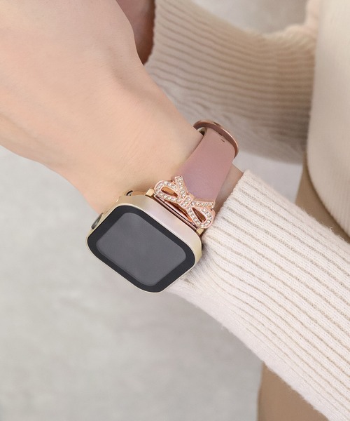 Urban Coral(アーバンコーラル)の「Apple Watch Band / アップルウォッチ ジルコニアリボンチャームバンド / Urban Coral(デジタル腕時計・レディース・ホワイト系その他2/ブラック系その他2/ピンク系その他/ベージュ系その他/グレー系その他2/ピンク系その他2・40mm)」の10枚目の写真