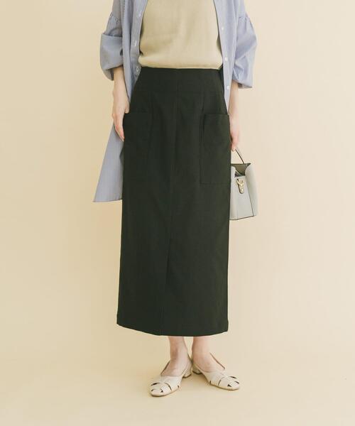 ITEMS URBANRESEARCH（アイテムズ アーバンリサーチ）の「『Sサイズあり』ストレッチタイトスカート（スカート・レディース・ブラック/カーキ/ベージュ・SMALL/MEDIUM）」の2枚目の写真