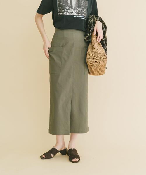 ITEMS URBANRESEARCH（アイテムズ アーバンリサーチ）の「『Sサイズあり』ストレッチタイトスカート（スカート・レディース・ブラック/カーキ/ベージュ・SMALL/MEDIUM）」の4枚目の写真