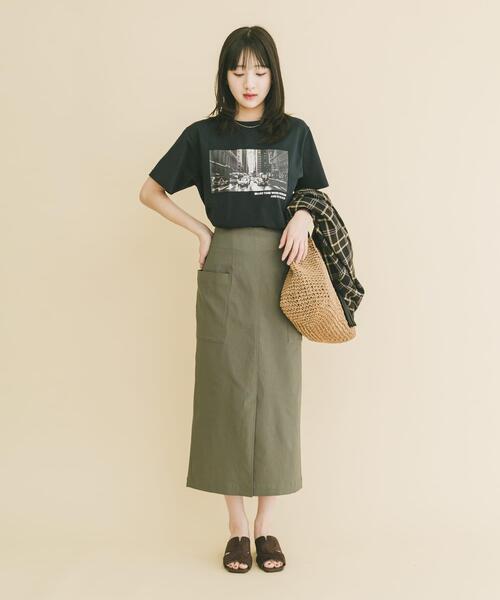 ITEMS URBANRESEARCH（アイテムズ アーバンリサーチ）の「『Sサイズあり』ストレッチタイトスカート（スカート・レディース・ブラック/カーキ/ベージュ・SMALL/MEDIUM）」の6枚目の写真