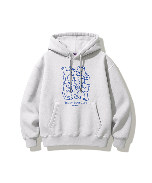 NUHABIT（ニューハビット）の「N/H BEAR CLUB バルーンオーバーサイズ起毛フードパーカー (SVH4-2NH1111)（パーカー・メンズ・ライトグレー/ブラック/グレー・MEDIUM/LARGE/X-LARGE）」の2枚目の写真