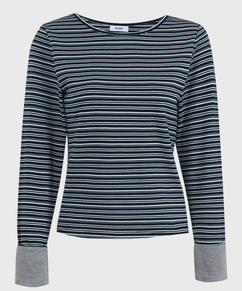MICANE(ミケーネ)の「エバレットストライプカラーティー(Tシャツ/カットソー・レディース・チャコールグレー/ネイビー/Beige・SMALL/MEDIUM/LARGE/X-LARGE)」の8枚目の写真