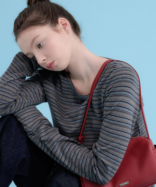 MICANE(ミケーネ)の「エバレットストライプカラーティー(Tシャツ/カットソー・レディース・チャコールグレー/ネイビー/Beige・SMALL/MEDIUM/LARGE/X-LARGE)」の9枚目の写真