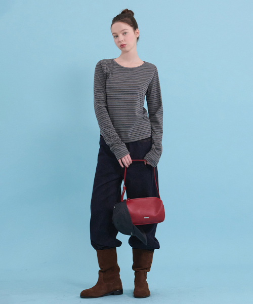 MICANE(ミケーネ)の「エバレットストライプカラーティー(Tシャツ/カットソー・レディース・チャコールグレー/ネイビー/Beige・SMALL/MEDIUM/LARGE/X-LARGE)」の10枚目の写真