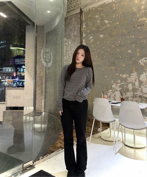 MICANE(ミケーネ)の「エバレットストライプカラーティー(Tシャツ/カットソー・レディース・チャコールグレー/ネイビー/Beige・SMALL/MEDIUM/LARGE/X-LARGE)」の21枚目の写真