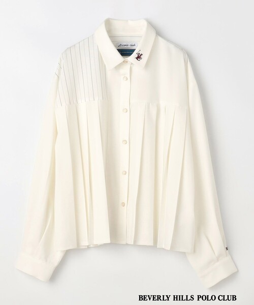 BEVERLY HILLS POLO CLUB(ビバリーヒルズポロクラブ)の「【BEVERLY HILLS POLO CLUB】プリーツブラウス(シャツ/ブラウス・レディース・オフホワイト/サックスブルー/ブラック・M)」の16枚目の写真