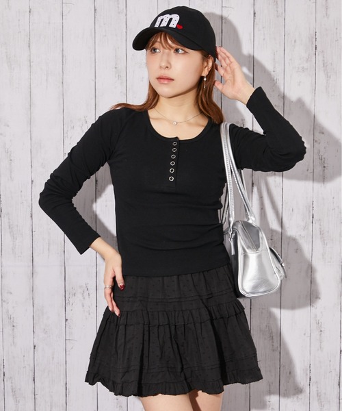GORGE（ゴージ）の「《ヘンリーネック仕様》カットソー／春秋／全3色（Tシャツ/カットソー・レディース・グレー/オフホワイト/ブラック・F）」の4枚目の写真