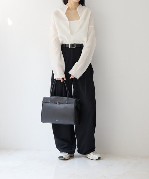 gemeil（ジェムイル）の「ベルトトートバッグ（PT-351）（トートバッグ・レディース・ブラック/ダークブラウン・FREE）」の6枚目の写真