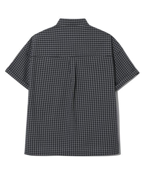 BASEMOMENT(ベースモーメント)の「セミクロップロールアップチェック半袖シャツブラック(シャツ/ブラウス・メンズ・その他・MEDIUM/LARGE)」の3枚目の写真