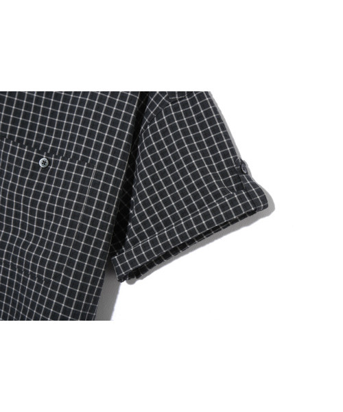 BASEMOMENT(ベースモーメント)の「セミクロップロールアップチェック半袖シャツブラック(シャツ/ブラウス・メンズ・その他・MEDIUM/LARGE)」の6枚目の写真