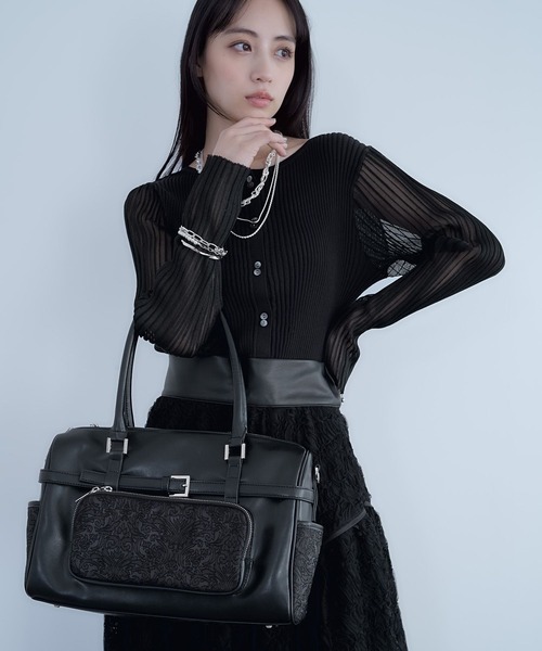 HARE（ハレ）の「イソザイポケットボストンバッグ(HARE)（ボストンバッグ・レディース・ブラック/ブラック系その他・FREE）」の7枚目の写真