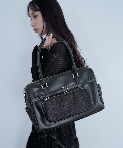 HARE（ハレ）の「イソザイポケットボストンバッグ(HARE)（ボストンバッグ・レディース・ブラック/ブラック系その他・FREE）」の8枚目の写真