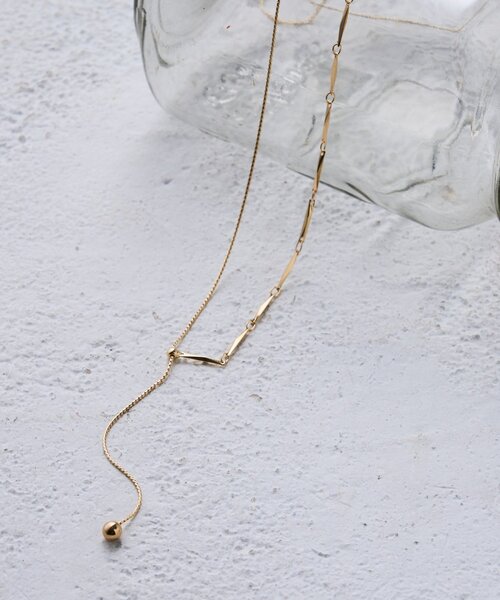 Jena espace merveilleux（ジェナ　エスパスメルヴェイユ）の「ナローロングスライドネックレス（リング・レディース・ゴールド/シルバー・FREE）」の2枚目の写真