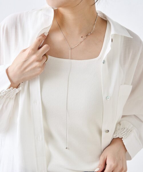 Jena espace merveilleux（ジェナ　エスパスメルヴェイユ）の「ナローロングスライドネックレス（リング・レディース・ゴールド/シルバー・FREE）」の3枚目の写真