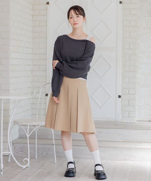 RETRO GIRL（レトロガール）の「レース付ワンショルトレーナー（スウェット・レディース・チャコールグレー/ホワイト系その他/ピンク・FREE）」の22枚目の写真