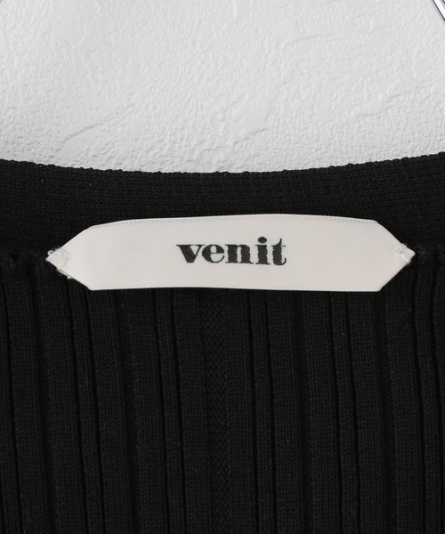 venit（ヴェニット）の「Venit/ヴェニット アセテートコットンリブニットカーディガン VEK-7607-A（カーディガン/ボレロ・レディース・ブラック・FREE）」の6枚目の写真