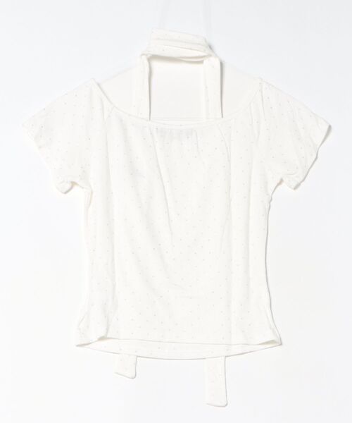 Bling Leads(ブリングリーズ)の「【Bls】 【ZL】【Bling Leads】チョーカーネックTEE ストール(Tシャツ/カットソー・メンズ・ホワイト・FREE)」の2枚目の写真