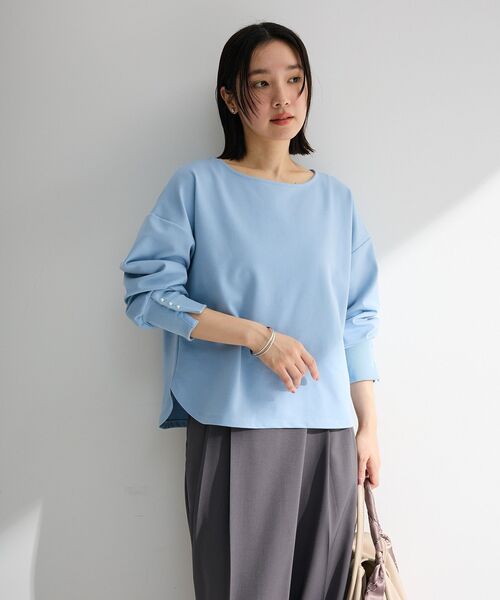 Green Parks(グリーンパークス)の「パールスリーブカットプルオーバー(Tシャツ/カットソー・レディース・サックスブルー/ブラック/ライトグレー/ホワイト系その他2・FREE)」の8枚目の写真