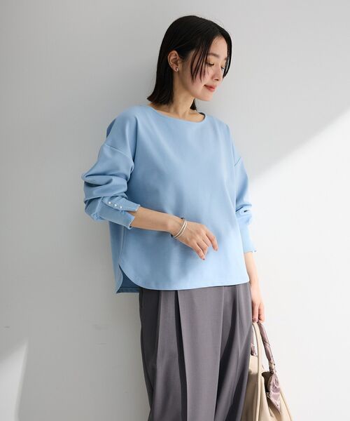 Green Parks(グリーンパークス)の「パールスリーブカットプルオーバー(Tシャツ/カットソー・レディース・サックスブルー/ブラック/ライトグレー/ホワイト系その他2・FREE)」の9枚目の写真